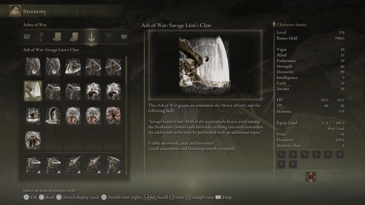 image of Ashes of War skills from Elden Ring patch