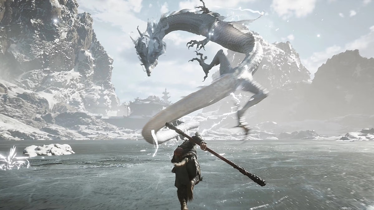 image of Sun Wukong fighting the mystical dragon showcasing Black Myth: Wukong System Requirements