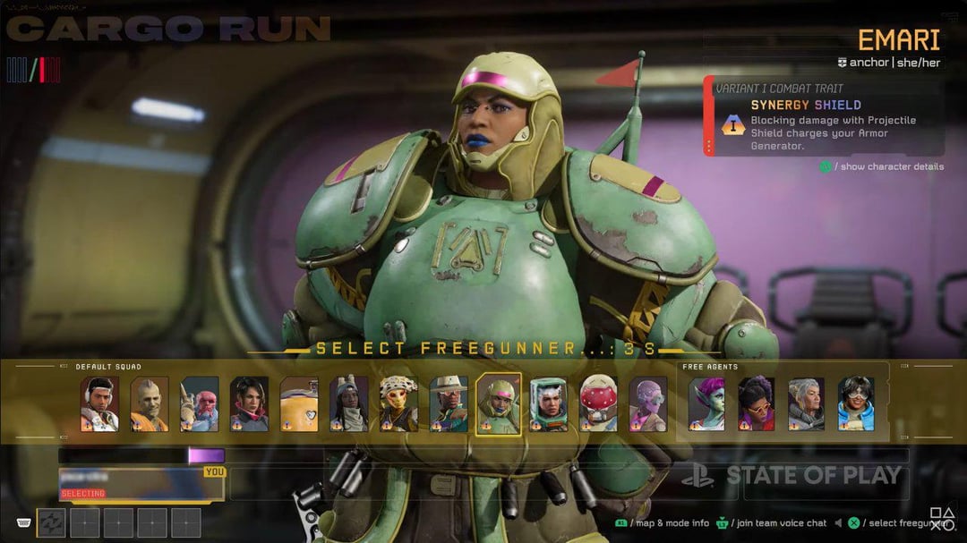 image of Concord Character Select Screen