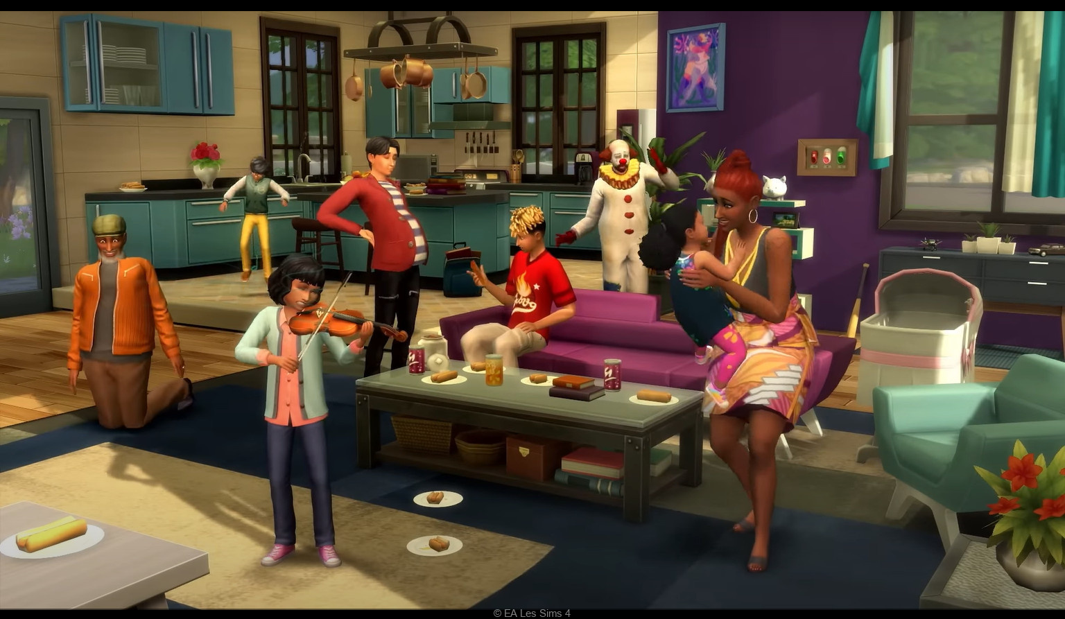 Screenshot of characters from The Sims 4