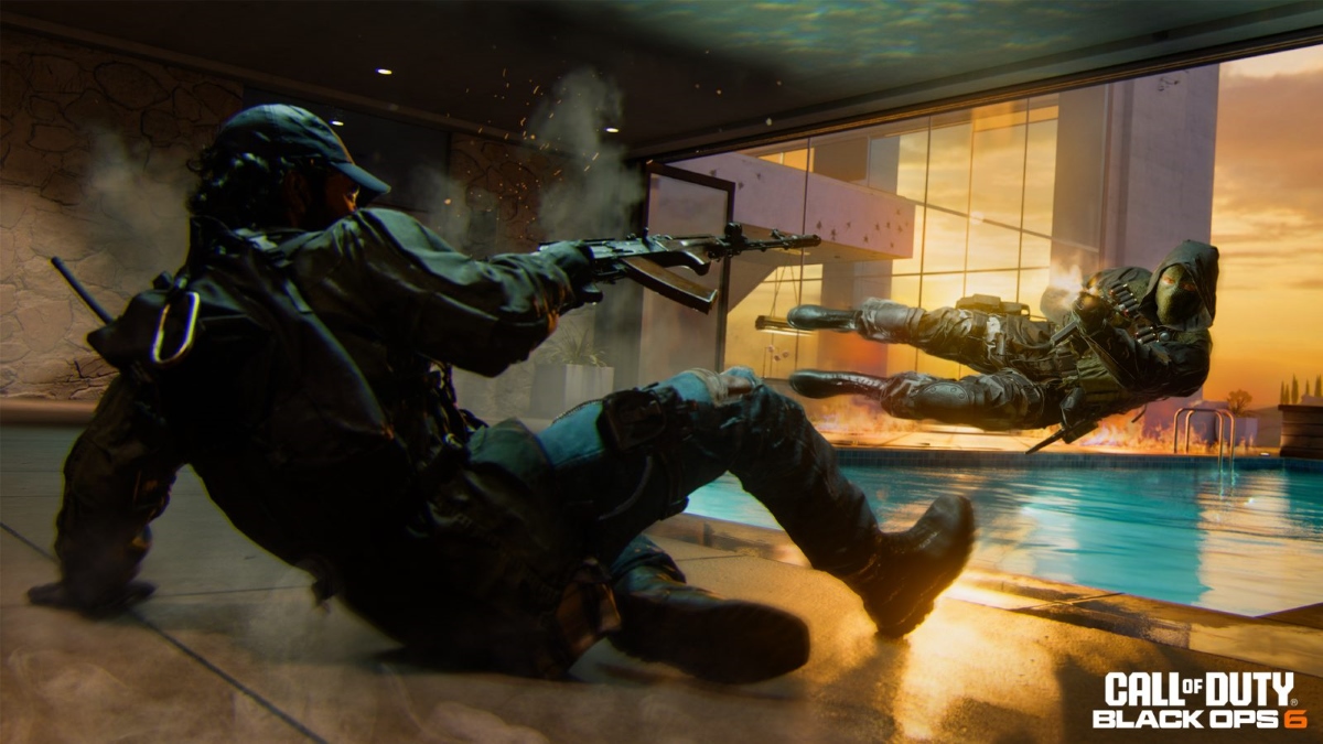 image of high-octane action gun fight from the Call of Duty: Black Ops 6 launch