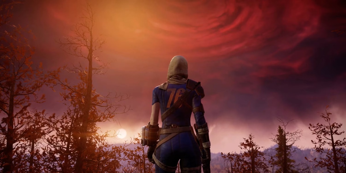 image of ominous red clouds from Fallout 76 update 2024