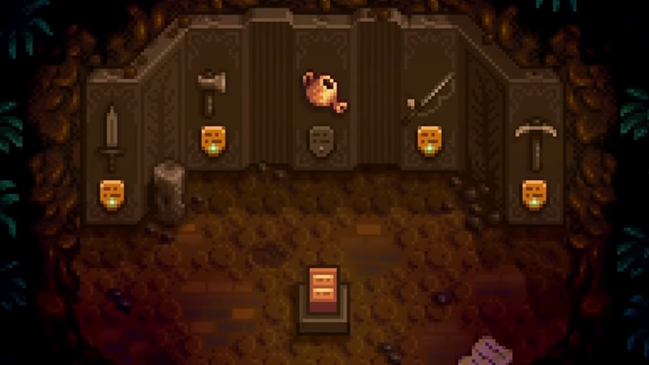 In game screenshot of the Stardew Valley Mastery cave