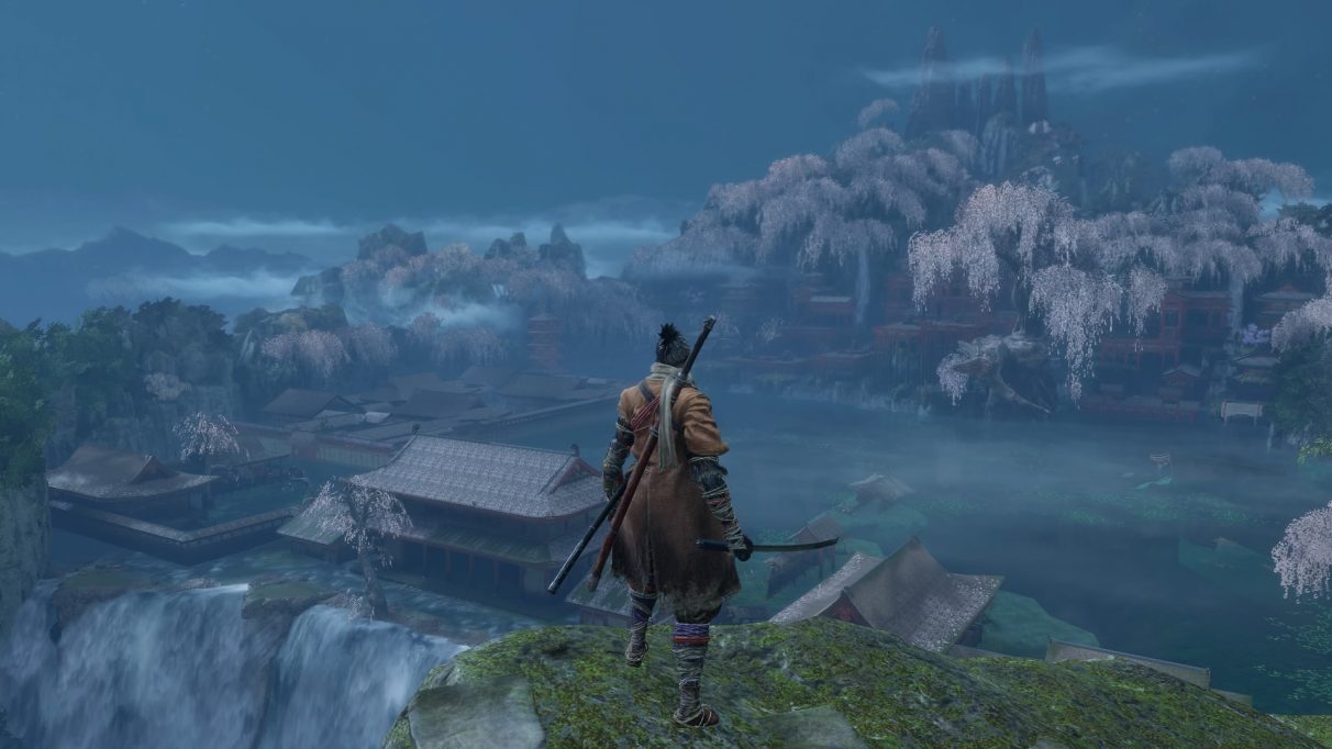 image of Wolf looking over Fountainhead Palace to serve as a great picture to use for my Sekiro: Shadows Die Twice review