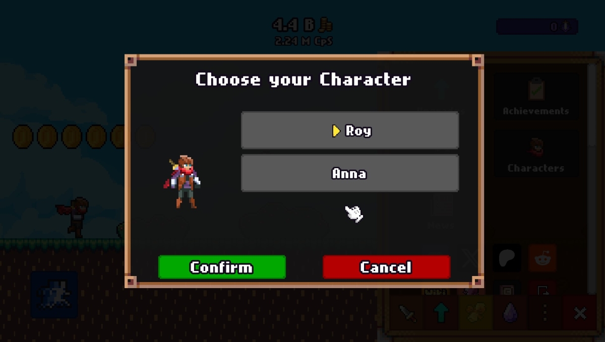 image of character selection for Idle Slayer review