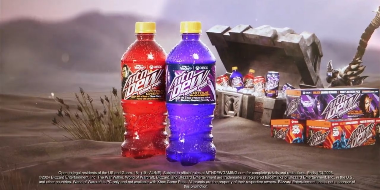 image of the flavors from the World of Warcraft Mountain Dew collab