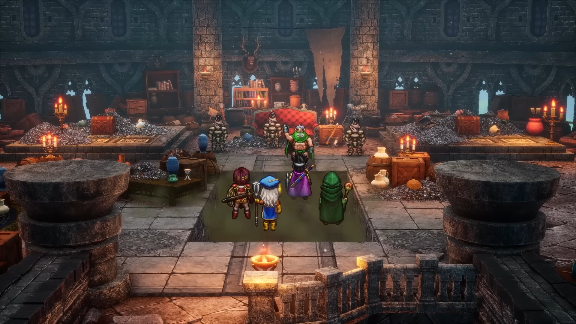 The Hero's party in Dragon Quest III HD-2D Remake