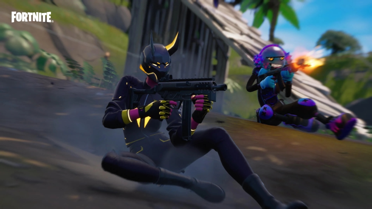 image of Fortnite characters sliding movement applying Fortnite tips and tricks