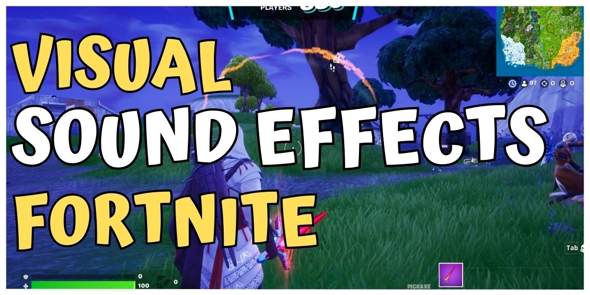 image of Fortnite gameplay showing how to turn on Visual Sound Effects Fortnite after reading some Fortnite tips and tricks