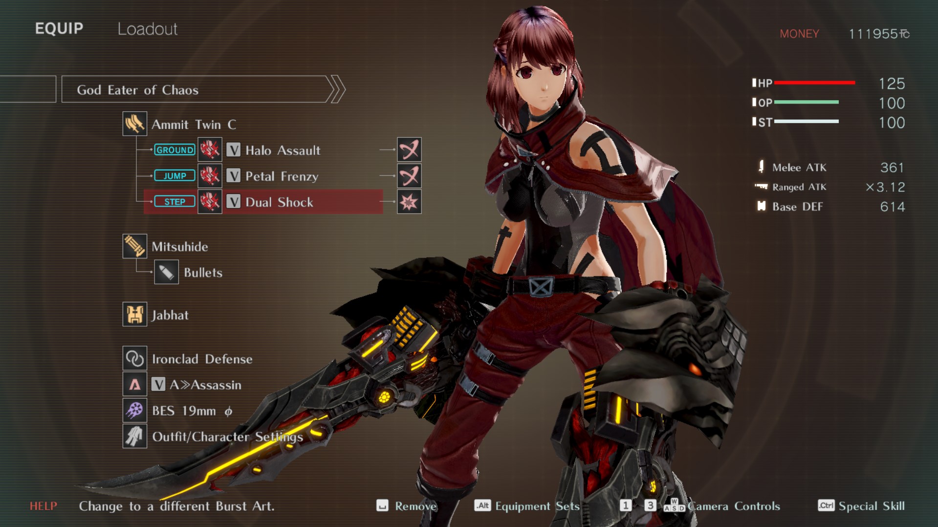 image of God Eater 3 character loadout screen for this God Eater 3 review content