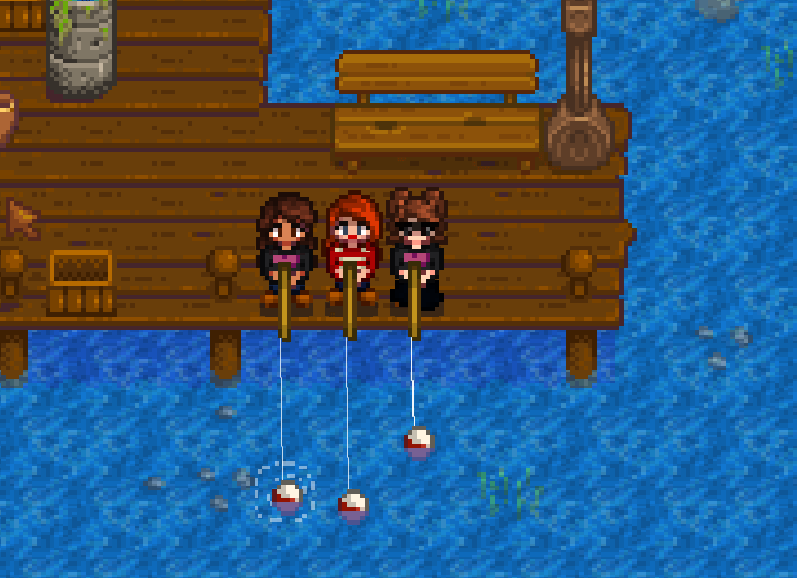 me and my girlies enjoying Stardew Valley mobile multiplayer