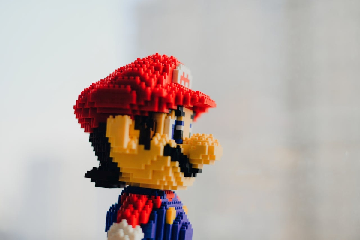 image of super mario AI lego