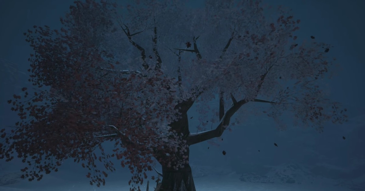 image of an ominous tree in Game of Thrones Kingsroad captured in-game